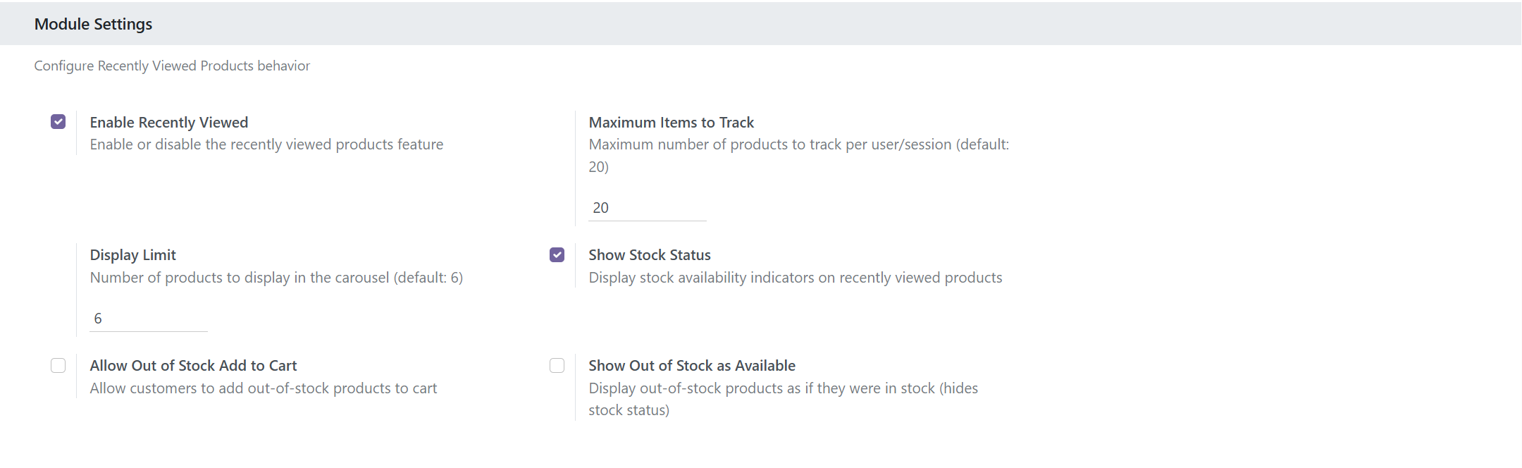 Recently Viewed Products Display