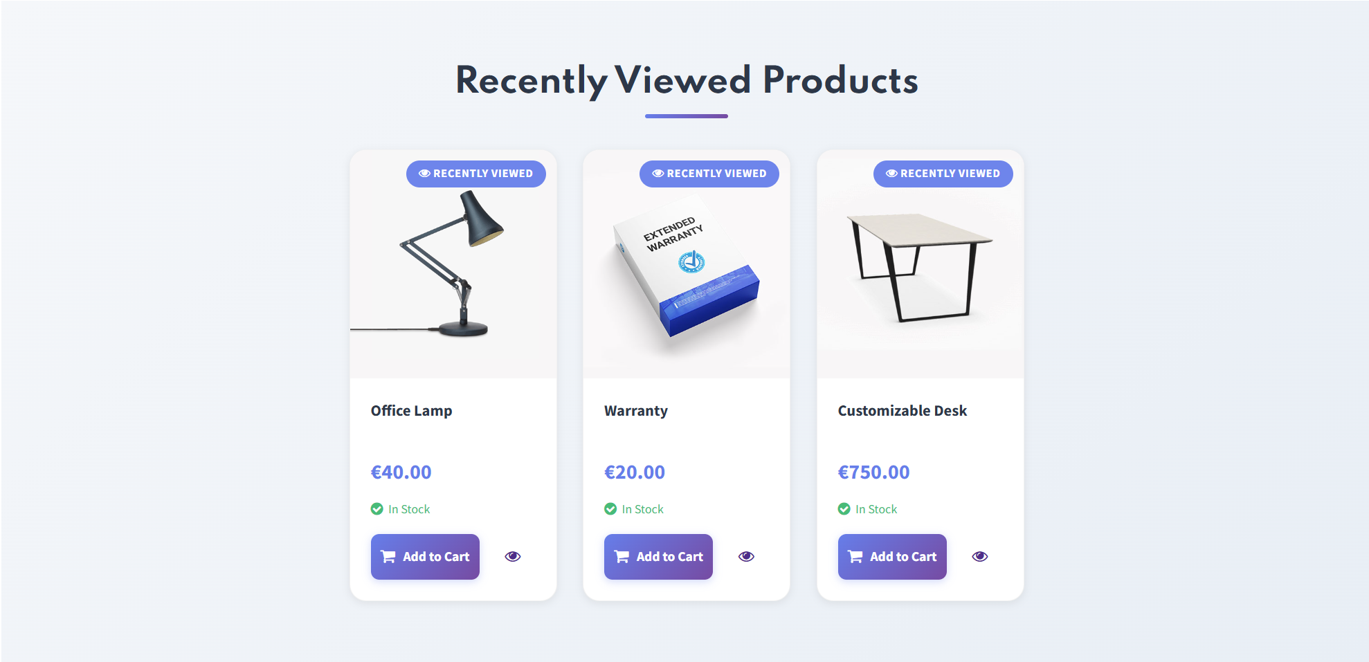 Stock Display Options